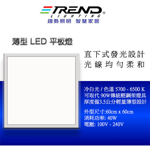 LED 薄型平板燈  40W 白光 2入