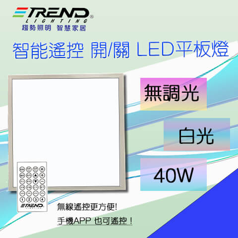 智能遙控 開/關 LED平板燈 - 白光 1對 2    無調光